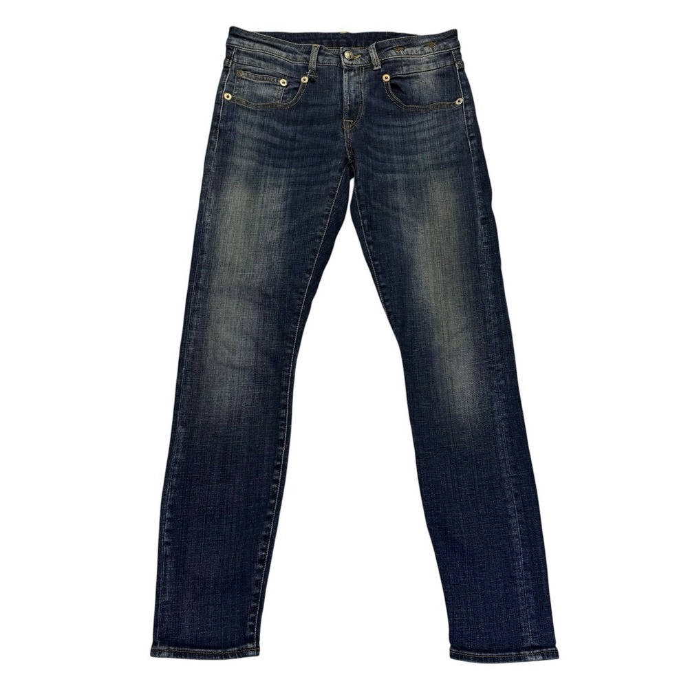 R13 Boy Skinny Jeans Women's Size 25 Vintage Dark Wash Distressed Made In Italy